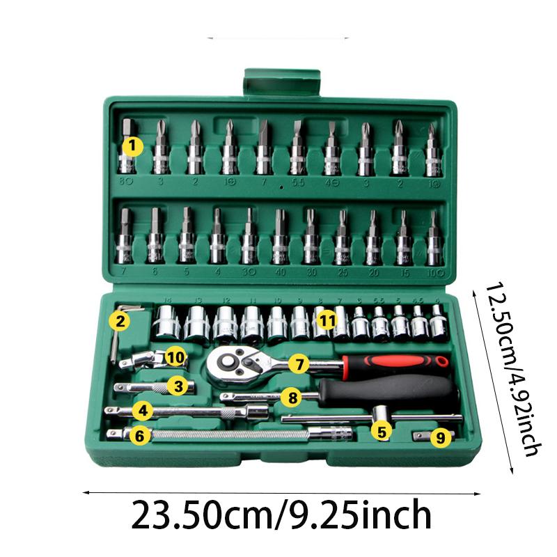 46 Socket Ratchet Wrench Set Xiaofei Quick Fall Off Auto Machine Repair Hardware Tool Batch Head Combination Set