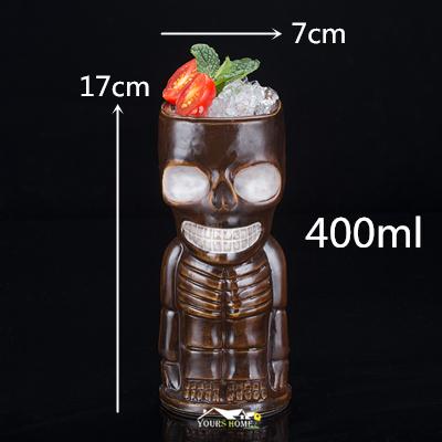 

400ml Ceramic Tiki Mug Creative Porcelain Beer Wine Mug Cup Bar Tool send as picture