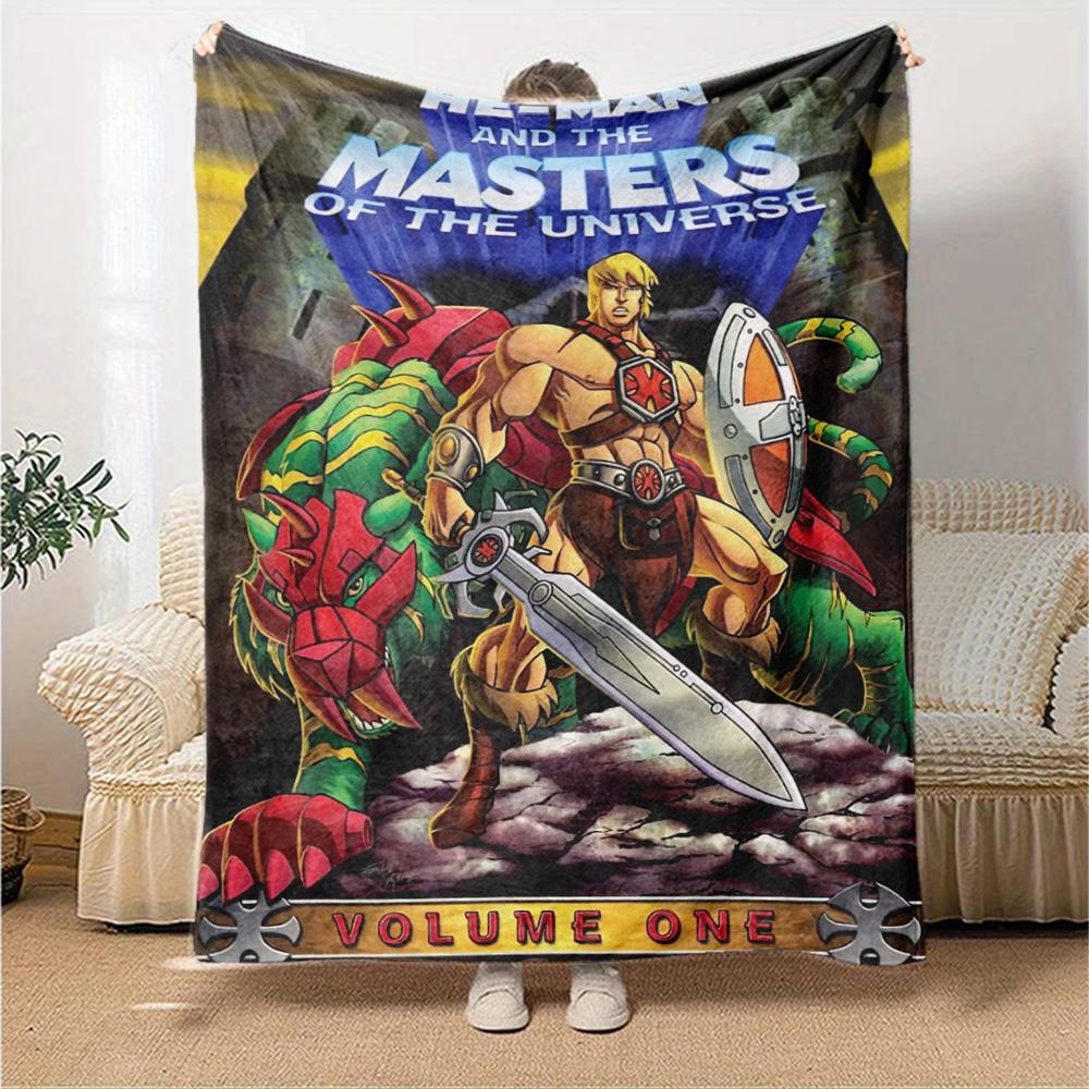 Heman Masters Universe Adventure Flannel Blanket Super Soft Warm Cozy Blanket For Sofa Bed Office Travel Allseason Home Decor Gift