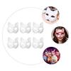 6 Pcs Party Mask Halloween Paintable Blank DIY White Masks Makeup Paper Cat Child