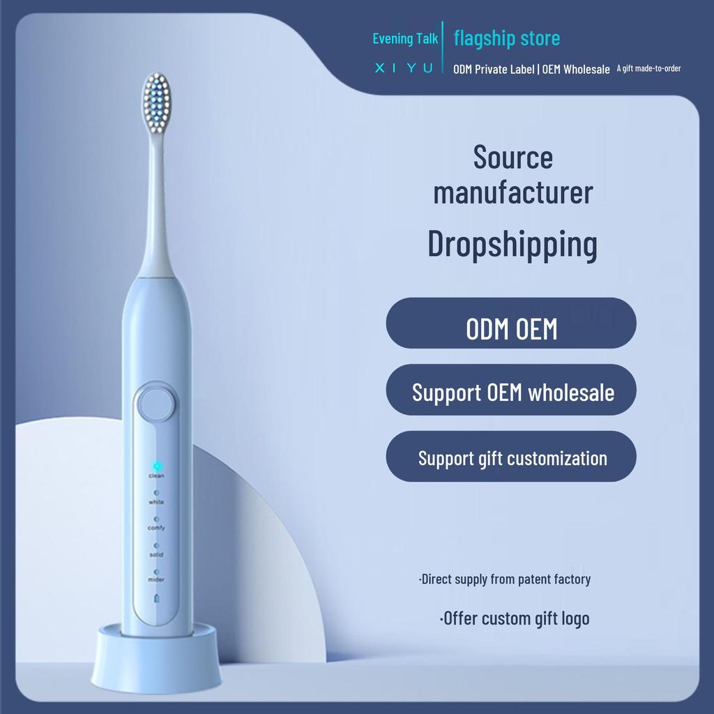 Waterproof Induction-Charging Sonic Electric Toothbrush with Soft Bristles and Long Battery Life.