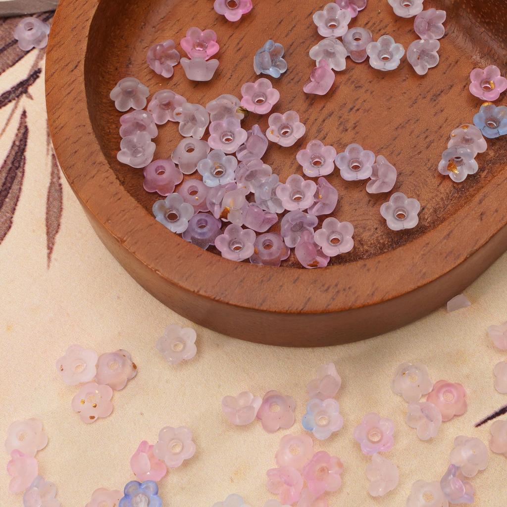 Acrylic Dot Gold Beads Flower Spacer Loose Beads For Jewelry Making