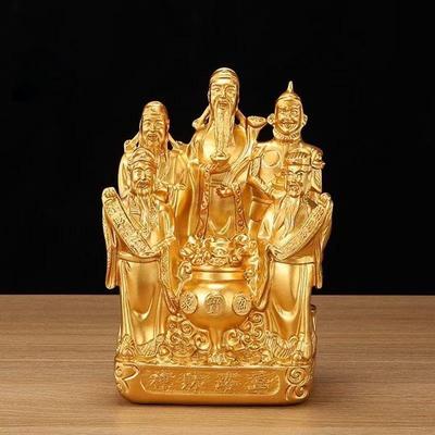 Invite the Five Directions God of Wealth Statue for Your Shop, Living Room, or Entryway, Perfect for Spring Festival Worship or As a Gift.