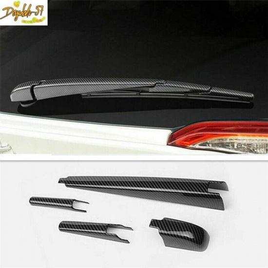 4Pcs For Toyota C-HR CHR 2016-22 Carbon Fiber Rear Window Rain Wiper Cover Trim