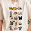 Zoom-ba Cats T-shirt | Whimsical Cat Poses Illustration, Relaxed Fit Tee