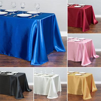 1PC Hochzeit Tisch Abdeckung Rechteckige Tischdecke Schutz Stoff Satin Party Dekoration