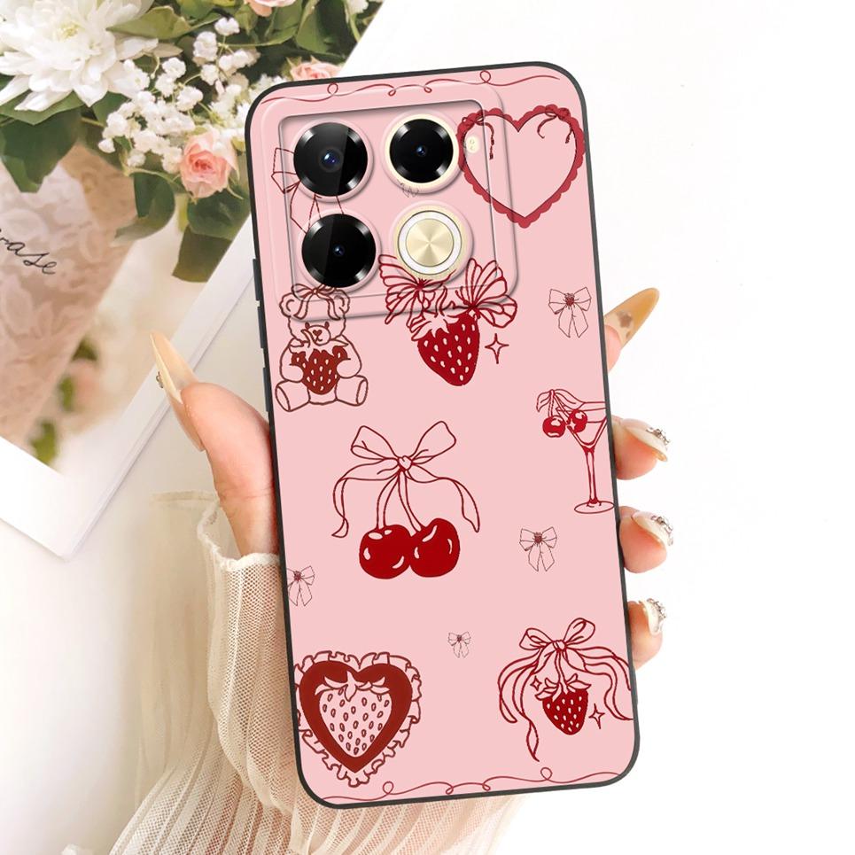 

For Infinix Note 40x 40 Pro Note40 Pro+ X6838 Phone Case Bow Pattern Flower Butterfly Girly Back Cover Silicone Soft Casing Note 40 Pro 4G 5G