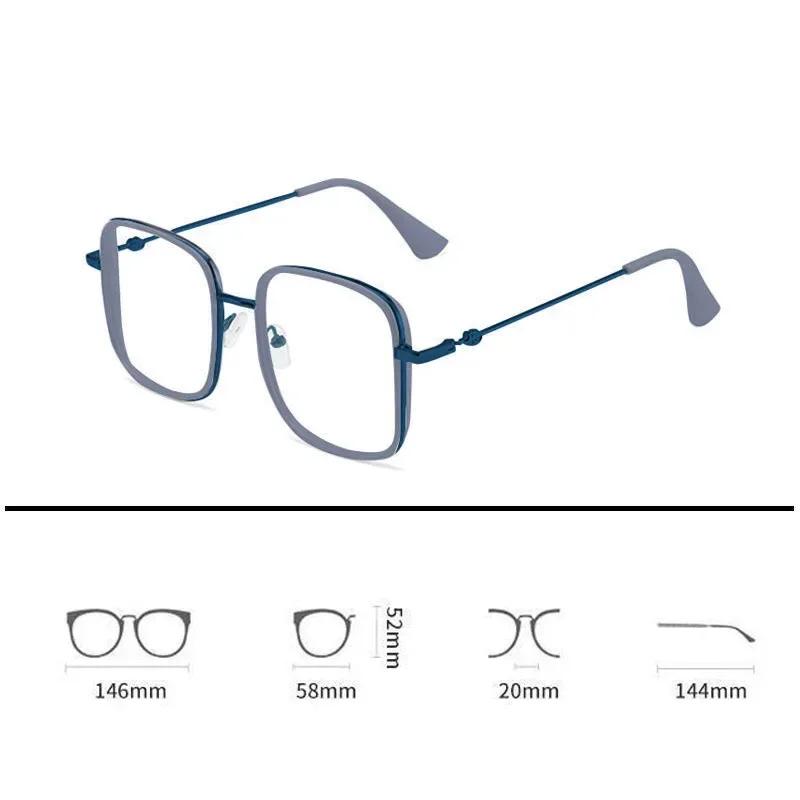 Fashion Anti-blue Light Myopia Glasses Classic Luxury Unisex Minus Diopter Eyeglasses Men Women Large Frame Eyewear 0 To -6.0