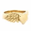 Lady Gilrs Heart Ring Stainless Steel Retro Punk Biker Golden Silver Black Color Angel Wings Love Heart Ring Size 5-12