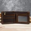 Premium Oil Wax Leather Bi-fold Wallet with Coin Pocket & Multiple Card Slots