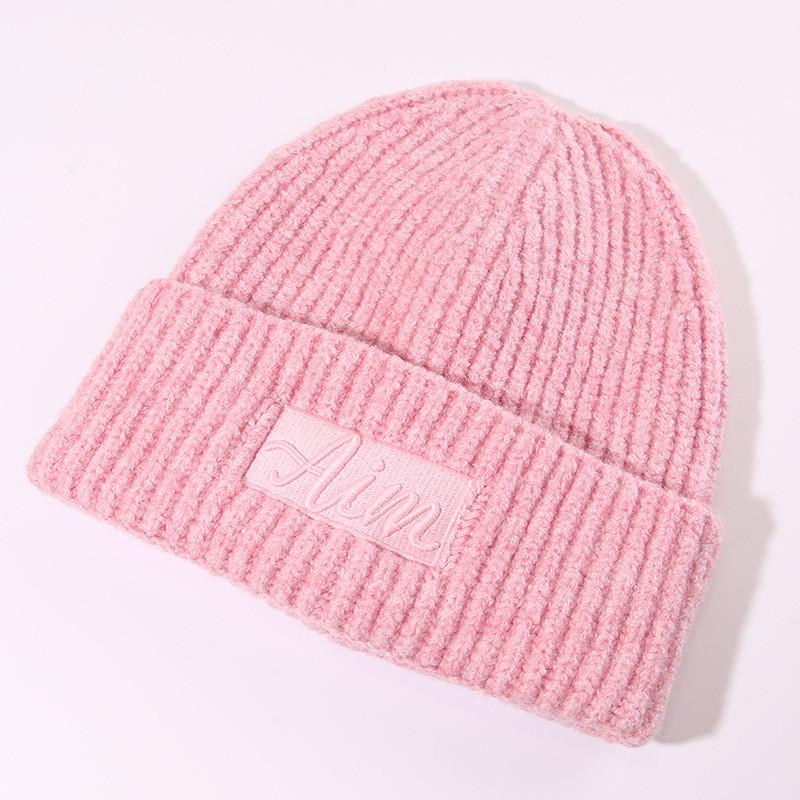 Wollmütze für Damen Herren Mit Gestickten Buchstaben Winterwärme Mode Lässig