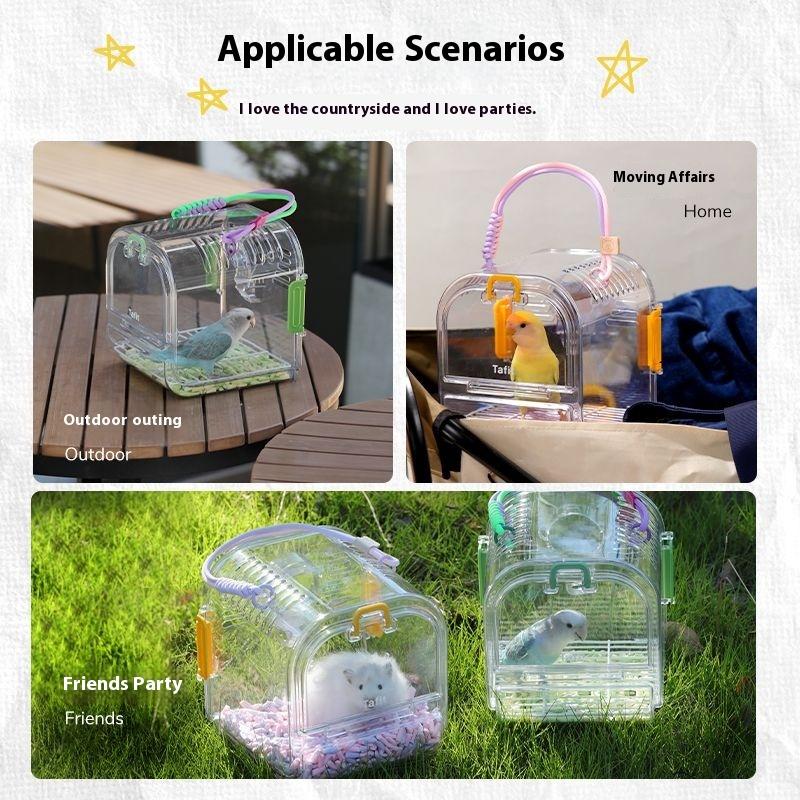 Pet Supplies Small Backpack Carry Cage Bird Cage Light-shielding Parrot Cage Outdoor Cage Outdoor Viewing Cage Dedicated