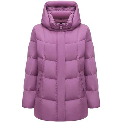 Damen Mittellange Daunenjacke mit Kapuze