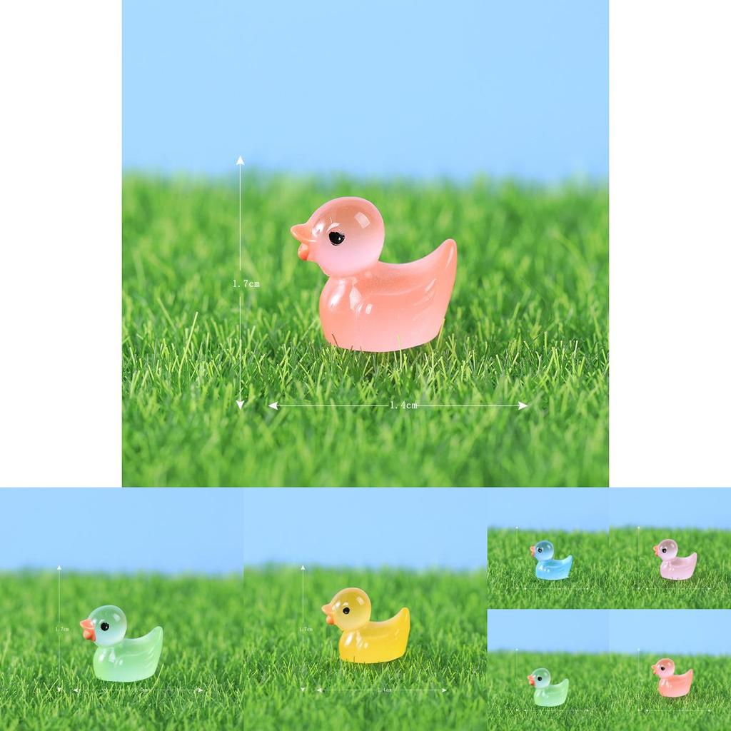 Adorable Glow-in-the-dark Resin Duck Figurine For Creative Decor Accessories