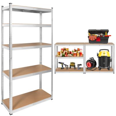 Rebel 2-in-1 Metal Storage Rack, 5 Shelves, Garage, 180x90x40cm, 750kg