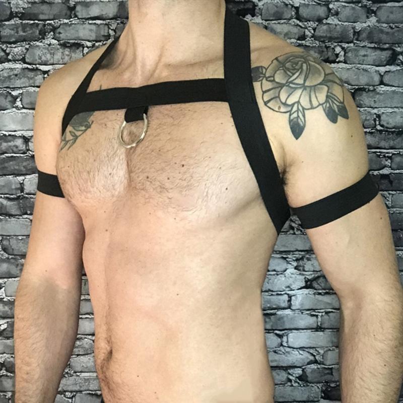 Men Chest Harness Elastic Chest Strap Sex Restrain Chest Bandage Punk Nylon Chest Belt Cosplay Costume Accessory