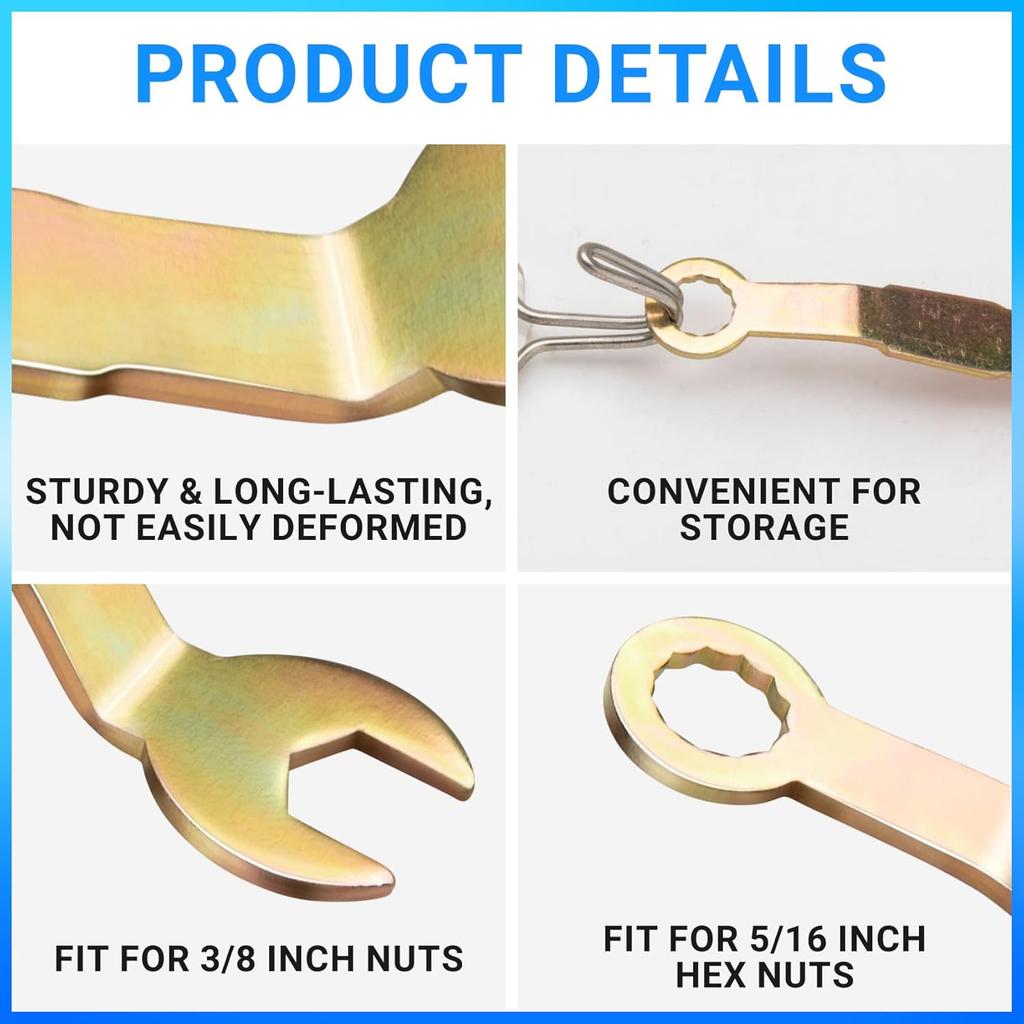 Pivot Adjustment Wrench 3/8" Bi-Fold Open Wrench Pocket Door Wrench for Folding Door Closet Door Tool for Sliding Door Hanger