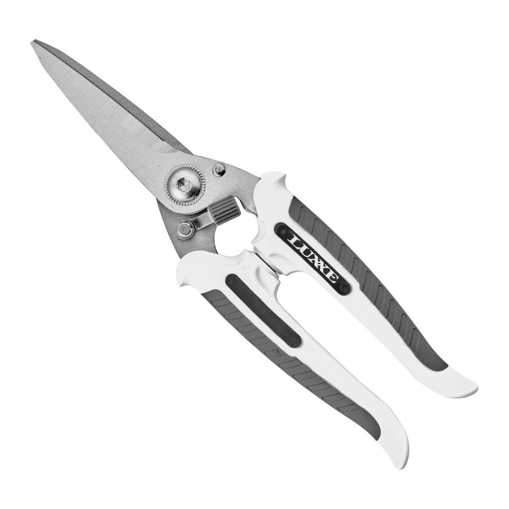 Gamakatsu Luxe HD Fish Scissors with Hard Case 20cm White Gray LE159 Heavy Duty Stainless Steel Fishing Shears for Bone Line Cutter