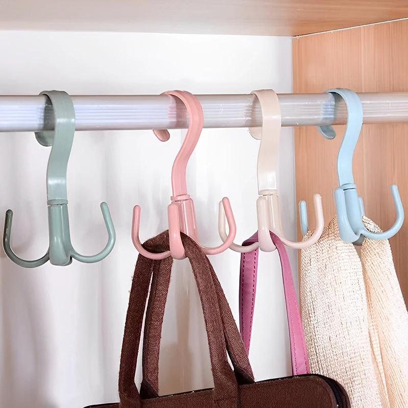 

1/2/4Pcs 306° Rotating Hanger Hooks Space Saving Wardrobe Organizer Clothes Rack Bag Shoes Scarf Hanger Closet Hanging Holder