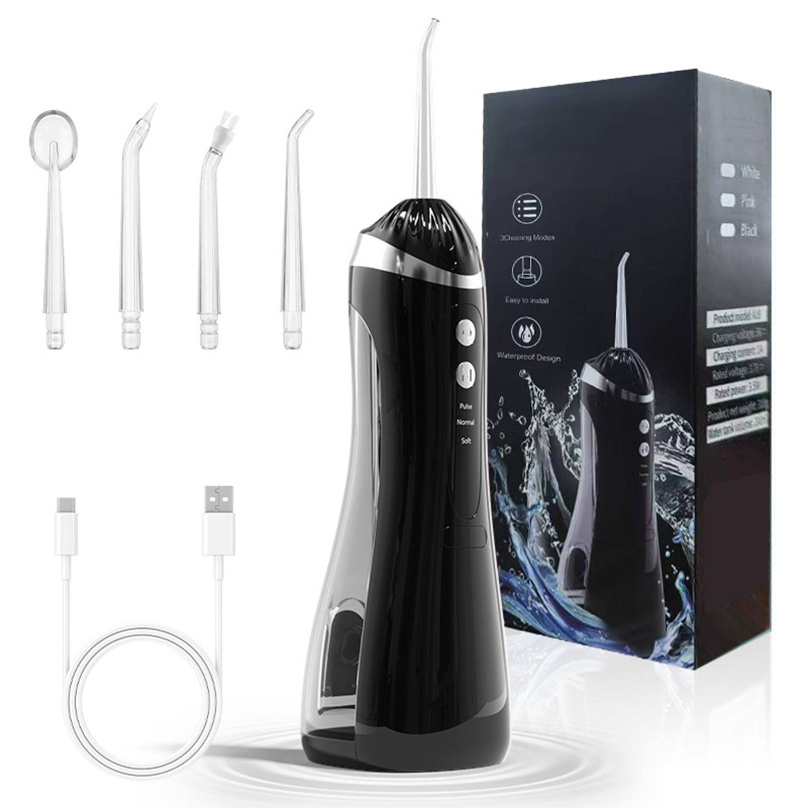 Портативный электрический ирригатор для полости рта, умная машина для чистки полости рта, ирригатор чёрный