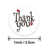 100-500Pcs Round Thank You Stickers Red Heart Labels For Wedding Pretty Gift Cards Envelope decorate Sealing Label Stickers