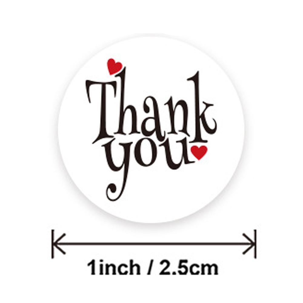 100-500Pcs Round Thank You Stickers Red Heart Labels For Wedding Pretty Gift Cards Envelope decorate Sealing Label Stickers