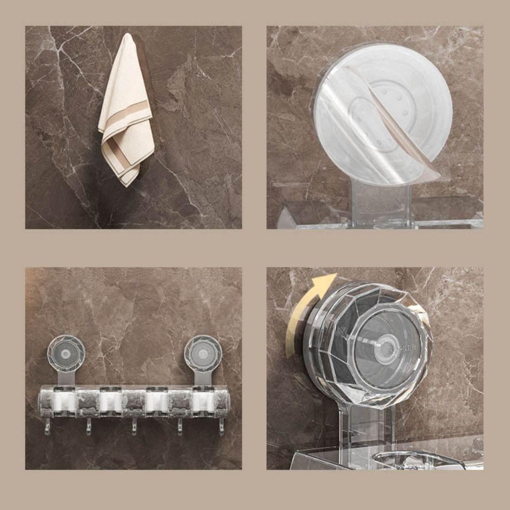 Wall Mounted Broom Mop Holder Plastic Grip Broom Organizer Durable Mop Storage Rack  Bathroom