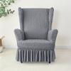 1PC Elastic Soild Color Wing Chair Covers Stretch Seersucker Armchair Cover Single Relax Wingback Sofa Cover Furniture Protector