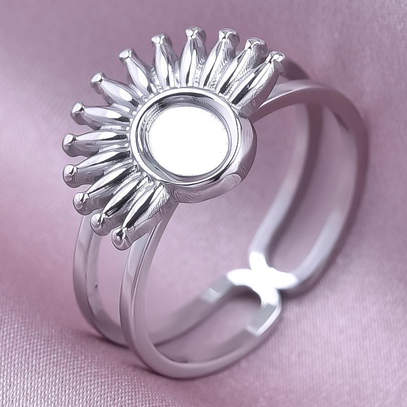 Klassisk Retro Öppningsbar Justerbar Ring Oregelbunden Geometri Hjärta Ellips Vattendroppe Glänsande Rostfritt Stålringar Semesterpresent