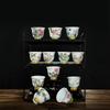 Kung Fu Tea Cup Twelve Flower Gods Set Enamel Pastel Ceramics 12 Pieces Gift Box Host’s Ceramics & Pottery Chinese Teaware Bar