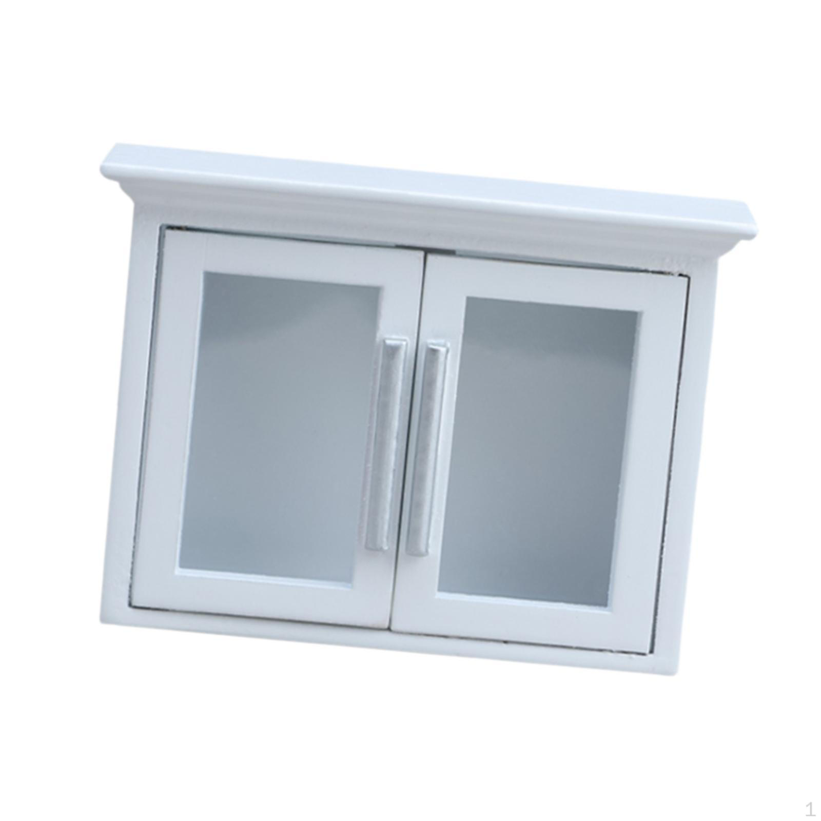 

1:12 Scale Dollhouse Kitchen Cupboard Doll Accessories Decoration Wooden Miniature Cabinet for