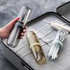 Toothbrush Storage Box Transparent Portable Travel Case with Leak-Proof Lid Integrated Mouthwash Cup Toothbrush Holder