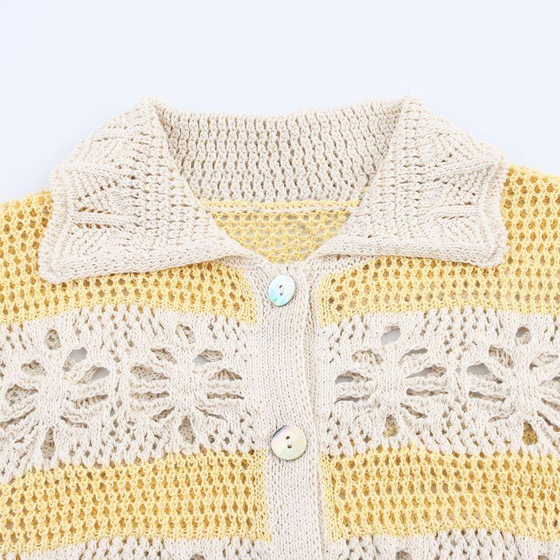 Kaslead New Women Clothes Western Style Fashion Jacquard Mesh Knitted Top 6236021 712