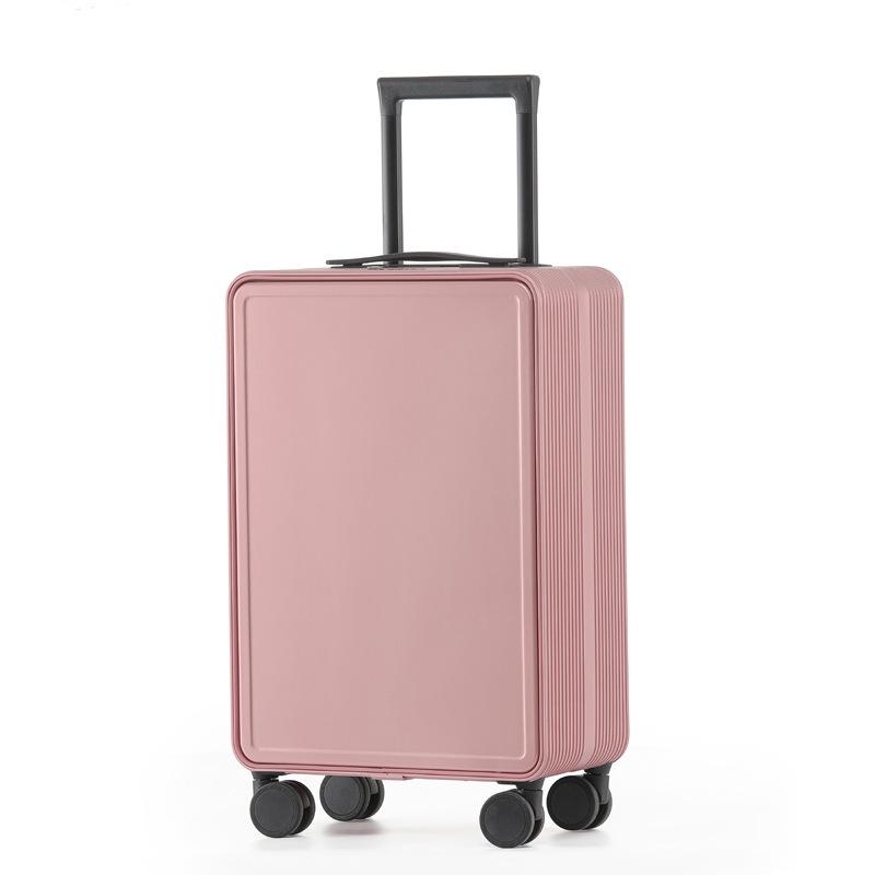 20-Inch Front-Opening Carry-On Trolley with Laptop Compartment, Aluminum-Magnesium Alloy Suitcase