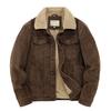 Men's Winter Corduroy Lapel Cotton Coat - Thickened, Velvet Lined, Plus Size Jacket.