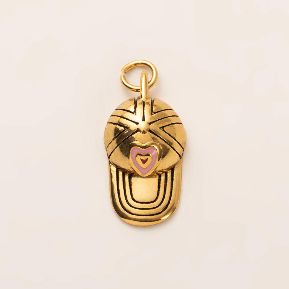 Europäisch-Amerikanischer Edelstahl-Hufeisen-Anhänger, 18K Goldbeschichtet, Farberhaltend, DIY Schmuckzubehör.