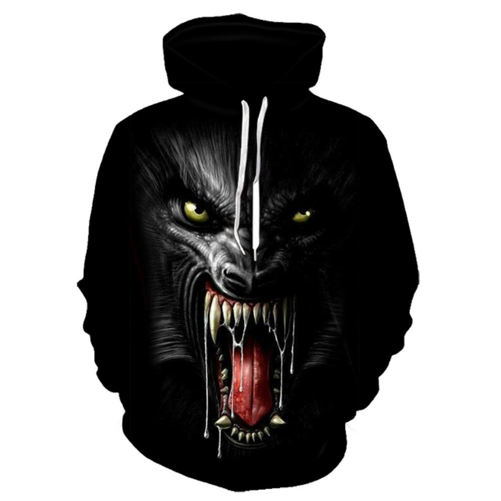 Animal Wolf 3D Printed Hooded Sweatshirts Men Fashion Casual Oversized Pullover Hip Hop Harajuku Streetwear Hoodies