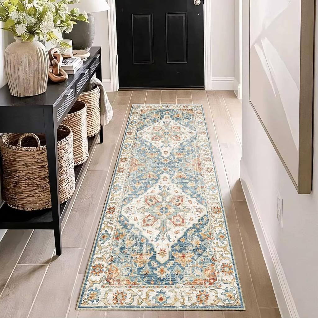 Alfombra Larga de Cocina Estilo Bohemio Alfombra Grande Suave Impermeable Sala de Estar Dormitorio Entrada Felpudo Decoración del Hogar