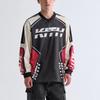 Kith FW25 Moto Mesh Donovan Fashion Letter V-Neck Long Sleeve T-Shirt Men Tops KHM033271-001