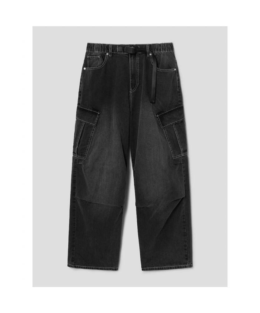 8SECONDS Lightweight Full-Band Cargo Denim Pants Ash