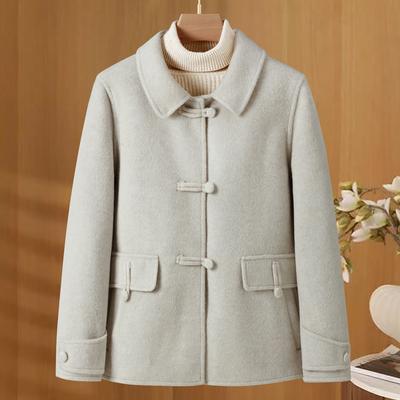 Wollmäntel und Mischungen für Damen mittleren Alters Übergröße Herbst Woll- und Mischmäntel Elegante lockere Damenjacken