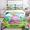 3pcs Peppa Pig Fairy Costume Home Bedding Set-Universal Three-Piece Suit for Bedroom, Guest Room, Living Room, Hotel-Festive Gift for Fans,