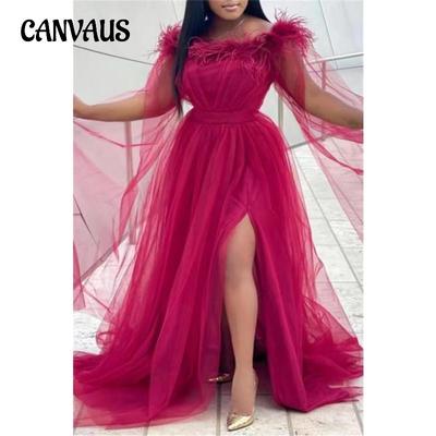 Plus Size Party Dress Spring and Summer Women's Evening Dress Loose Swing Mesh Dresses