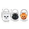 Mini Black Plastic Witches Cauldron,Halloween Witch Cauldron Decoration Pumpkin Treat Bucket,Candy Basket,Trick Or Treat