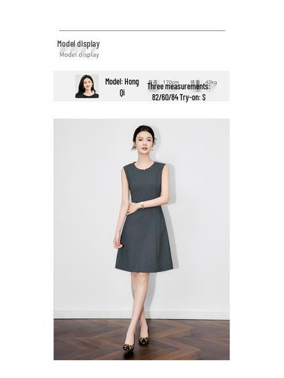 Exquisite Chic Sleeveless Vest Dress - Formal, Professional Solid Color Women's Innerwear