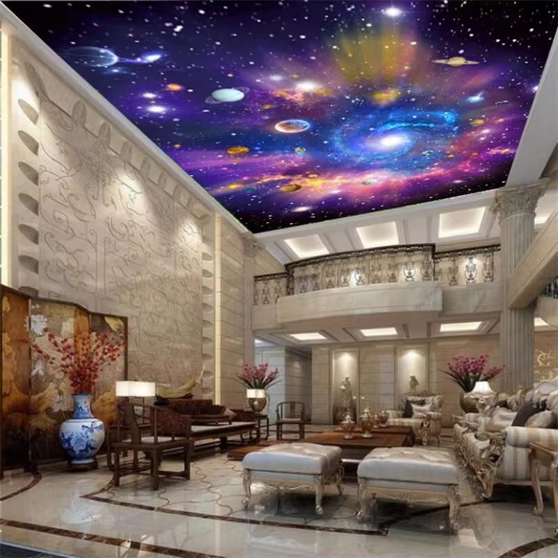 Wallpaper 3d Photo Mural Colorful Starry Universe Cosmic Galaxy Dream Room Zenith Ceiling 3d Wallpaper