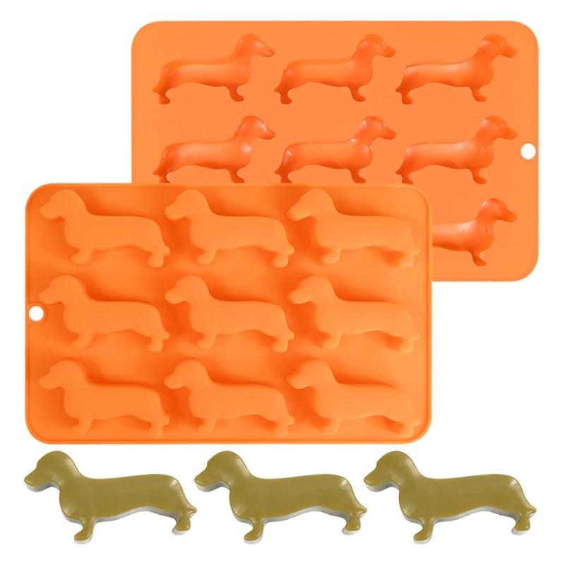 High Quality Silicone Dessert and Treat Molds 9 Cavity Dachshund Shape Mould For Handmade Chocolates And Dessert
