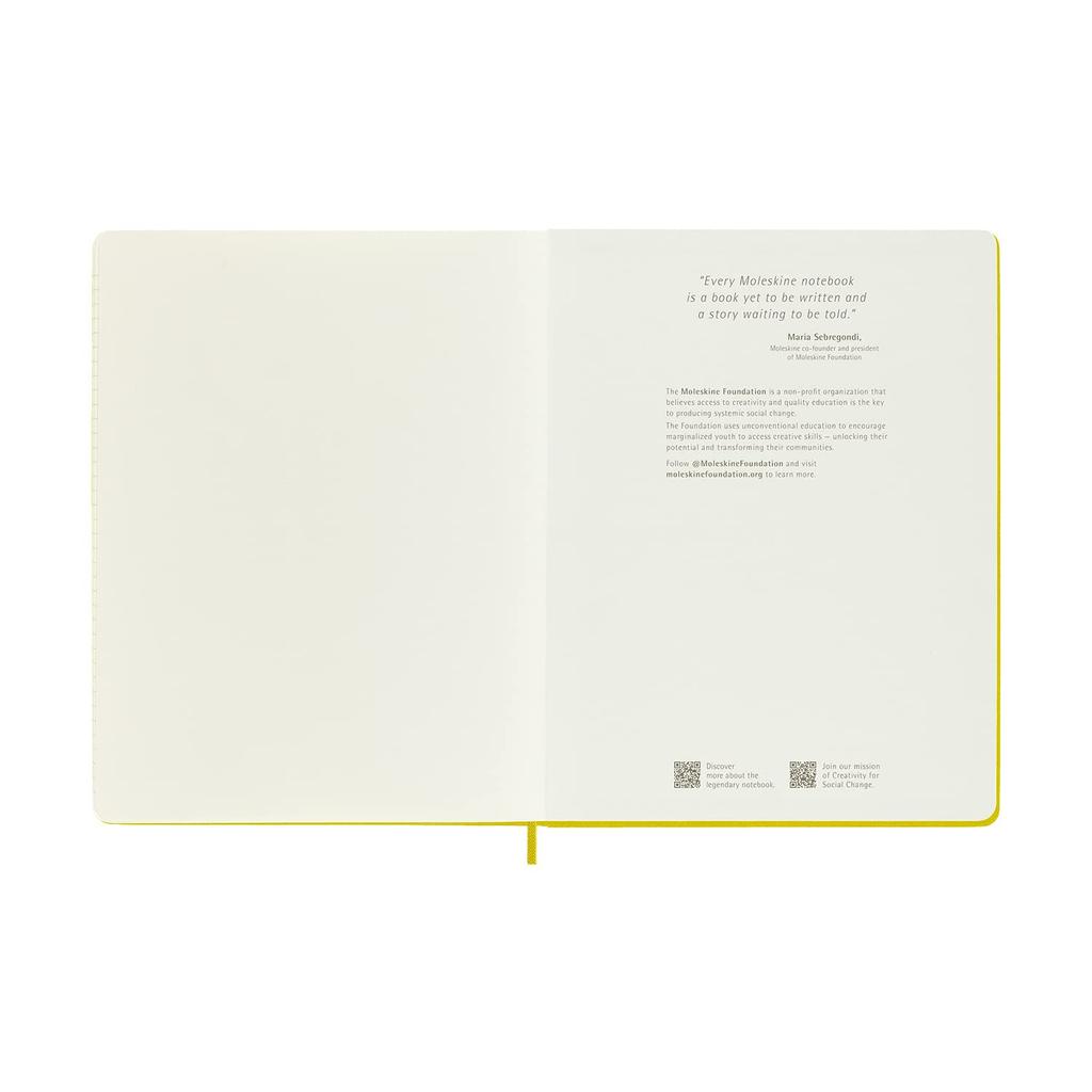 Moleskine Classic Fabric Collection Notebook, Hardcover, Horizontally Ruled, XL Size, Hay Yellow, QP090M6SILK