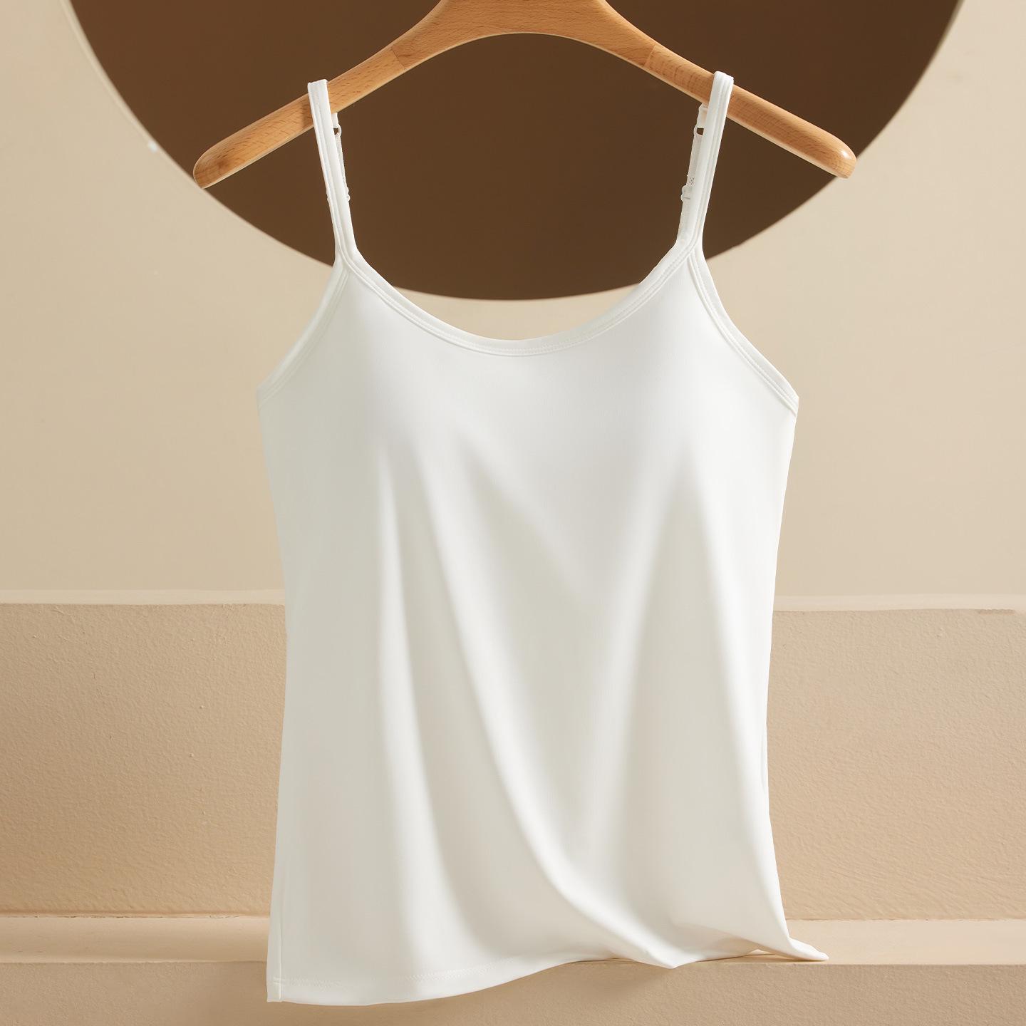 

Women s White Camisole with Built-in Padded Bra - 2026 Summer Collection 3XL[67.5-77.5kg] білий