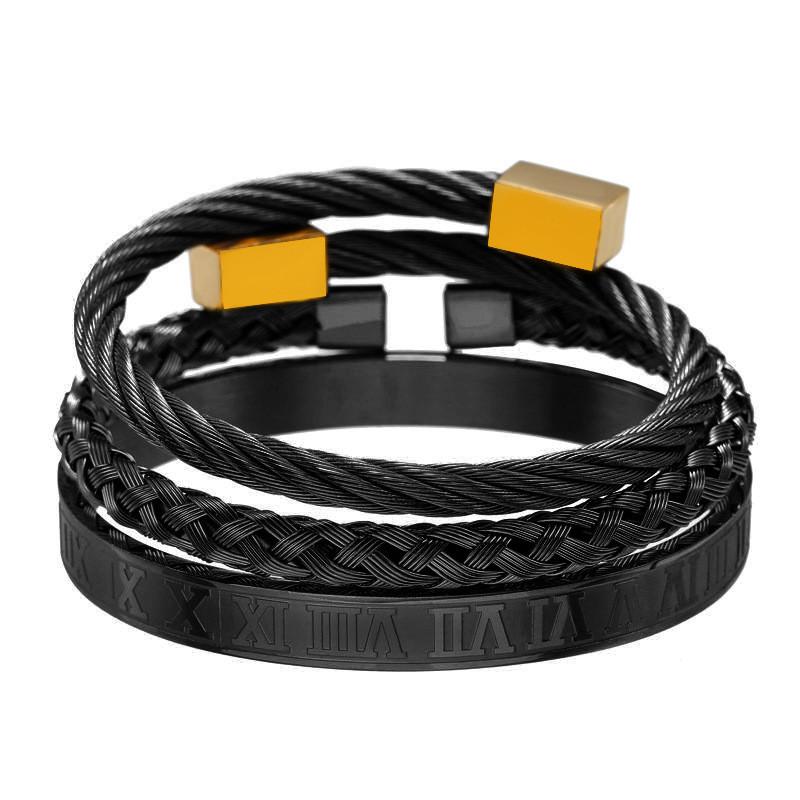 Punk-Retro-Armbänder aus Stahl mit geometrischen Formen für Herren mit mehrfarbigen Spiralen – ideal als Geschenk für Festivals
